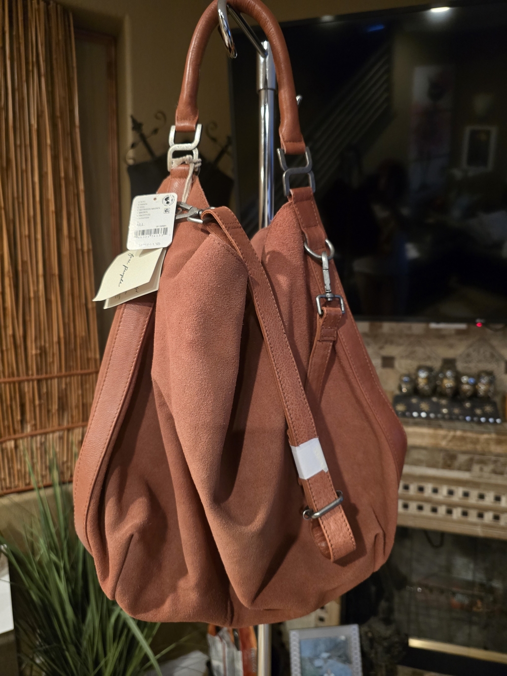 Free People Suede Hobo Bag in Rust Brown - Picture 2 of 7